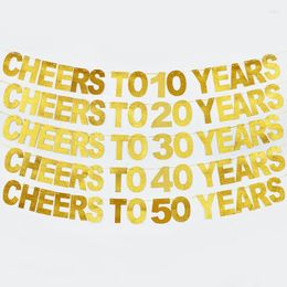 Décoration de fête Cheers To 10 16 18 20 30 40 50 60 70 ans bannière joyeux anniversaire papier Po accessoires décorations de banderoles