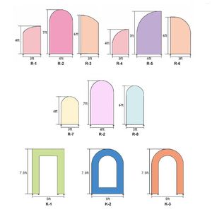 Chiara Arched Backdrop Frame with Balloons Stand, Double Sided Fabric Covers for Wedding Event Party Decoration