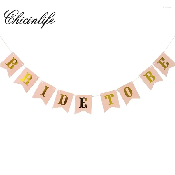 Decoración de fiesta Chicinlife Bride To Be Happy Wedding Signs Banner Bachelorette Po Booth Props Garland Ducha nupcial