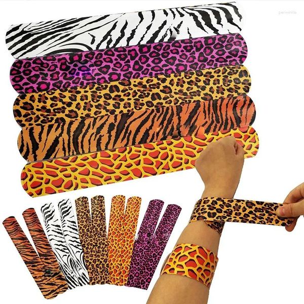 Party Decoration Children's Creative Animal Print Bracelets Bracelets Leopard Tiger Giraffe Modèle Woodland Thème Boys Birhday Gift Toys Faven