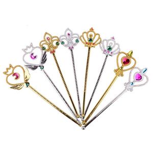 Fête Décoration Enfants Amour Fée Tige Couronne Bâton Galvanoplastie Magique Ange Plastique Performance Spectacle Prop Jouet Baguette Drop Livrer Dhmsj