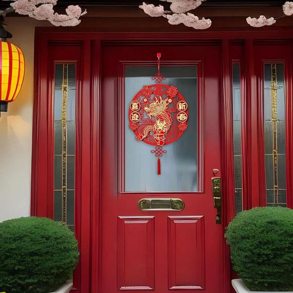 Décoration de fête Année chinoise Fu Personnage FU avec Tassel Oriental traditionnel Indoor Happy For Door Home Wall Window Office