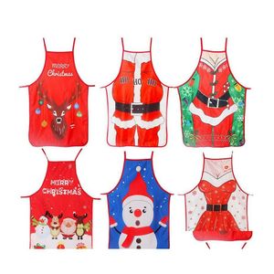 Fête Décoration Tablier De Noël Tissu Diy Props Père Noël Vêtements De Bande Dessinée Maison Cuisine Nettoyage Drop Delivery Jardin Festive Supp Dhs8J