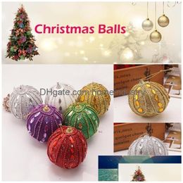 Feestdecoratie kerstbal strass glitter baubbles xmas ballen boom ornament 8cm 2S301 drop levering home tuin feestelijke supp dheok