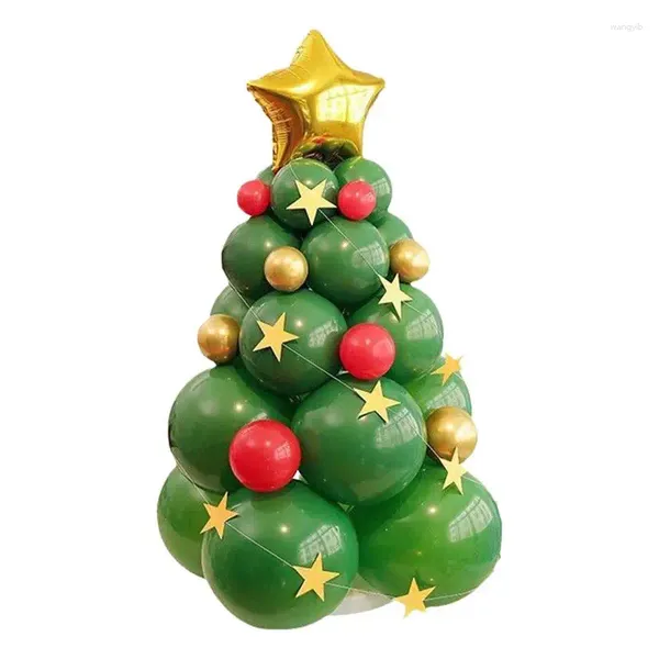 Decoración de fiesta Globos de Navidad Kit inflable Látex verde para entradas de casas Patios