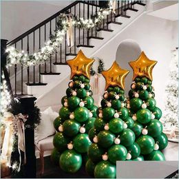 Feestdecoratie kerstballonnen boom latex groene ballon slinger pilaar voor huis xmas navidad jaar 2022 decor drop levering 2021 dhzvs