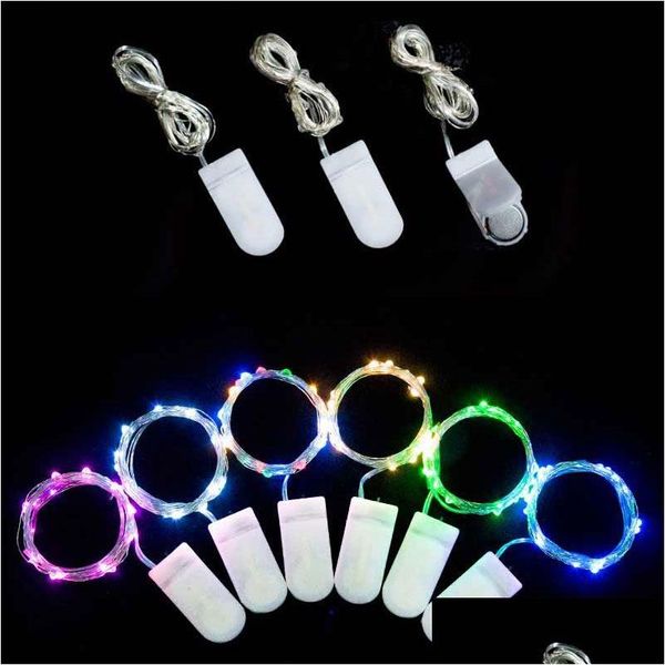 Décoration De Fête De Noël Colorf Led Nuit Lampe Chaîne Bouton Lumières Étoiles Fleurs Yard Plantes En Pot Petits Ornements Drop Delivery Dh8Po