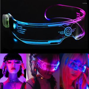 Décoration de fête de noël lunettes lumineuses colorées barre de musique KTV saint valentin LED lunettes de lueur accessoires de festival de haute qualité