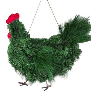 Feestdecoratie Kerstdecoratie Kip Vorm Opknoping Haan Krans DIY Thuis Woonkamer Party Hanger Muur Decor Vakantie W2551