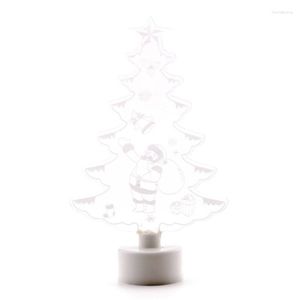 Décoration de fête décorations de noël pour la maison arbre wapiti 3D acrylique USB veilleuse cadeau de noël Navidad 2023 an Decore
