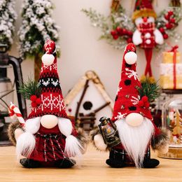 Décorations de fête Décorations de Noël Boule de laine tricotée Chapeau incurvé Béquilles de poupée naine Américaine sans visage