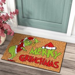 Tapis de porte de noël, décoration de fête, bienvenue en plein air pour l'entrée avant, 23,7x15,9 pouces, tapis amusant pour Halloween, maison