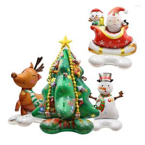 Party Decoratie Kerstfolie Ballonnen staan ​​bij Air Santa Claus Snowman Globos Xmas Tree Balloon Decorations For Home 2023 Jaar