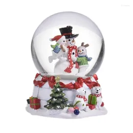 Feestdecoratie Kerstcadeau Sneeuwbol Kristallen bol Muziekdoos Hars Valentijnsdag Home Decor Collectibles 4 Kleurrijke Lichten