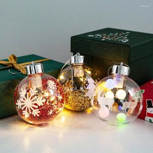 La boule menée par Noël de décoration de partie allume le pendant en plastique d'arbre de Noël avec la lumière pour l'ornement d'intérieur