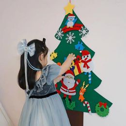Feestdecoratie Kerstlicht Handgemaakte Diy Viltboomset met levendige kleuren Schattig uiterlijk Lichtslingers Decor Vakantie