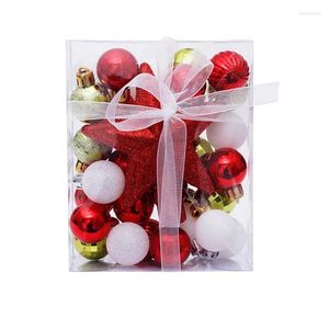 Party Decoration Christmas Multicolored Tree Top Star Gift Box Hang Set Balls Decorations of 30