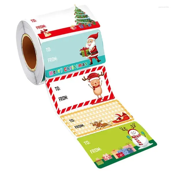 Decoración de fiesta Etiquetas de nombres navideños Autoadhesivo Peel and Stick Regalo 500 piezas 5 diseños Etiquetas decorativas