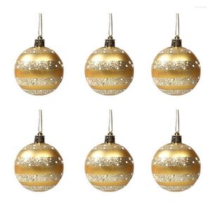 Feestdecoratie kerst ornamenten ballen thuis bureau school vaartuig 6pc 6 cm geschilderde ssorted kleurjaar 2022 cadeau plastic diy