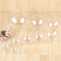 Décoration de fête ornements de noël haute boules transparentes sphère ronde en plastique suspendu boule creuse bonbons emballage fleur Dhokg