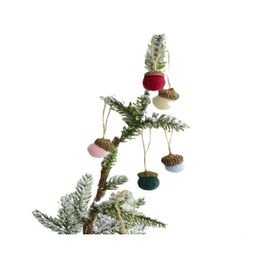 Fête Décoration De Noël Pomme De Pin Poupée Suspendue Ornement Petit Feutre Cadeau Réutilisable Arbre Maison Boule Ornements Drop Delivery Jardin Fe Dh07F