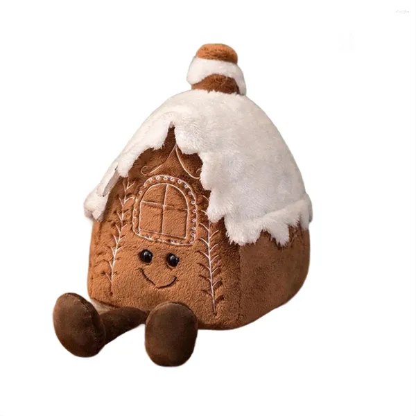 Oreiller en peluche de noël, décoration de fête, en peluche, biscuits au chocolat, décoration en forme de maison, coussin mignon et amusant, poupée d'arbre de noël C