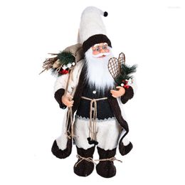 Feestdecoratie Kerstmis Santa Claus met bril Gift Bag Doll pluche staande beeldjes Decor Decor