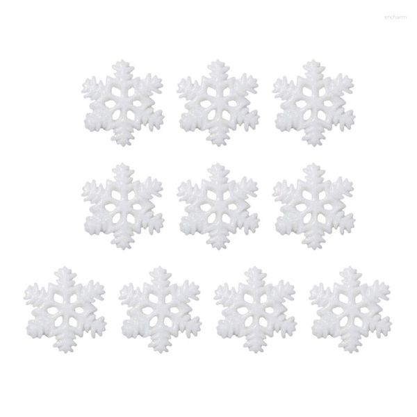 Décoration de fête Noël flocon de neige patchs bricolage artisanat gâteau Topper-épingle à cheveux Appliques fournitures 10x