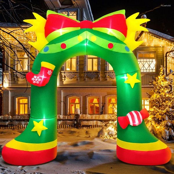 Decoración de fiesta Árbol de Navidad Arco Muñeco de nieve Santa Claus Oso polar Hogar Inflable al aire libre con luz LED Decoración de jardín Regalos