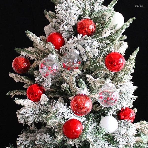 Decoración de fiesta Bolas de árbol de Navidad 16 piezas con caja 6 cm Adornos de bolas multicolores grandes Conjunto de adornos para el hogar