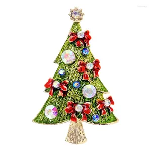 Feestdecoratie kerstboom broches elegante multolor strass star en bowtie gestippelde sjaal sjaals sjaal perfect voor damescadeau