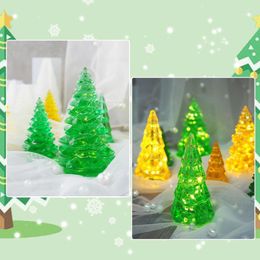 Feestdecoratie kerstboom siliconen hars schimmel diy kristal epoxy licht spiegel nacht kleine tafel kerstmis Q6k2
