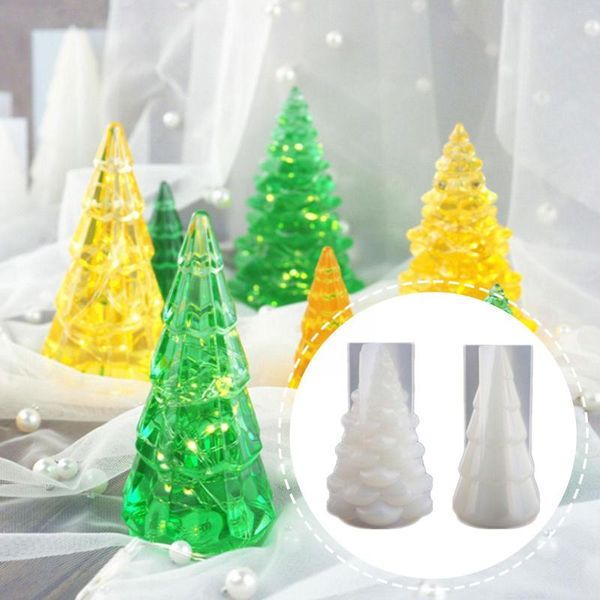 Décoration de fête arbre de noël, moule en résine de Silicone, bricolage cristal époxy miroir lampe de Table nuit de noël petit W7n7