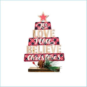 Feestdecoratie kerst houten holle out geprinte decoratieve boomcake ornamenten drop levering 2021 home tuin feestelijke p yydhhome dhb0v