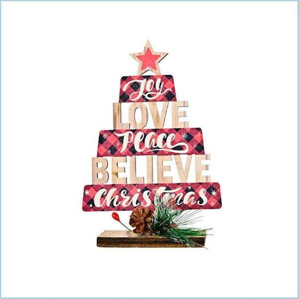 Décoration de fête de Noël en bois creux imprimé décoratif arbre gâteau ornements livraison directe 2021 maison jardin festif P Yydhhome Dhb0V