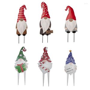 Feestdecoratie kersttuin borden inzet kabouter bord buiten gazon decor decoraties vakantie ornament