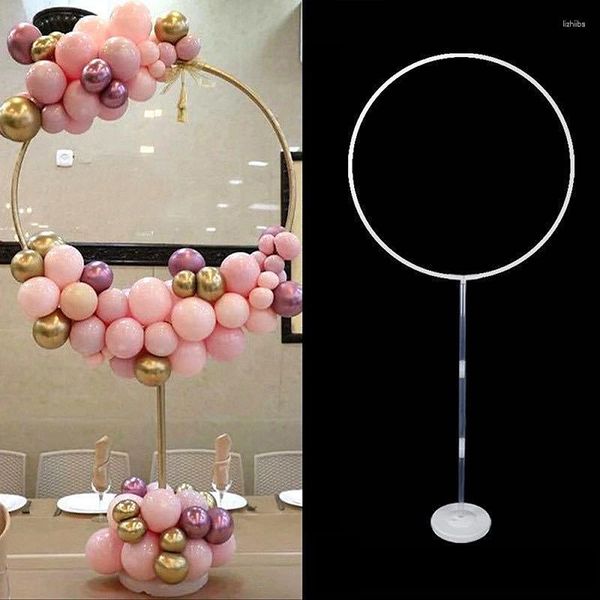 Décoration de fête cercle ballon arc cadre support rond Clip anneaux bricolage colonne Base pour bébé douche anniversaire mariage