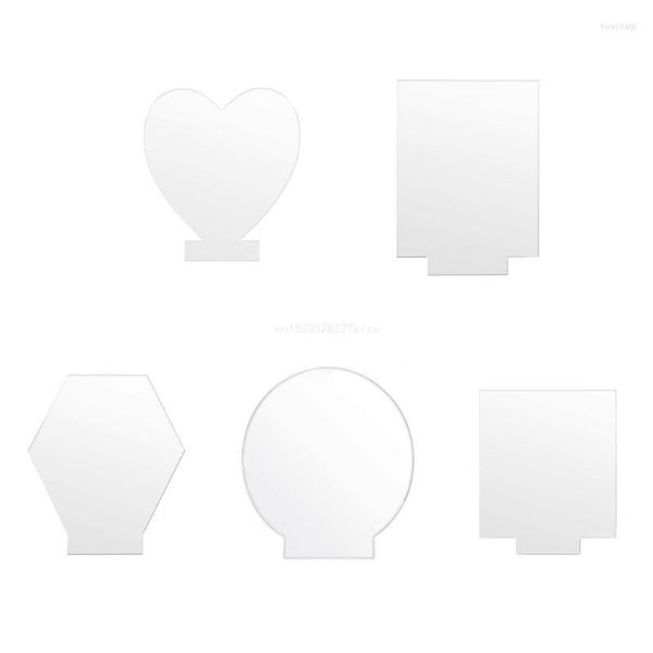 Décoration de fête Panneau acrylique clair 10pcs Feuille transparente vierge DIY Placement de carte de siège pour les numéros de table de mariage Signes Bar Dropship