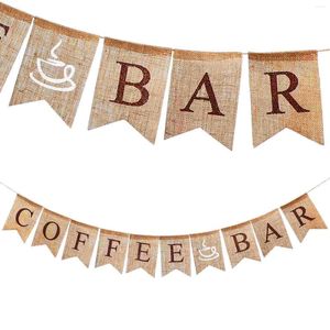 Feestdecoratie Koffiebar Letter Gedrukt Zwaluwstaartbanner Verzamelslinger Rustiek Linnenaanbod Po Prop