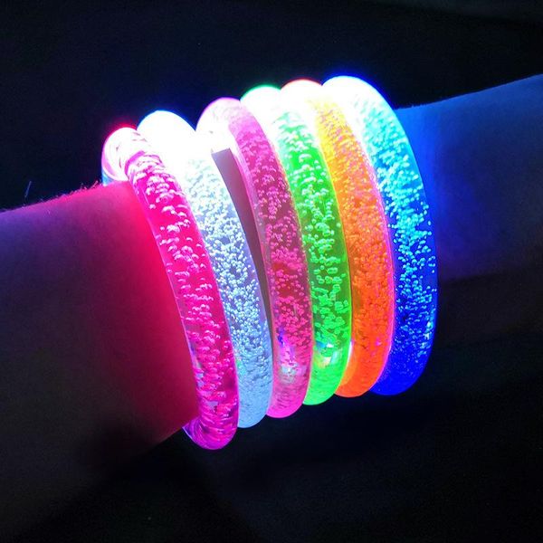 Pulsera luminosa de Color para decoración de fiestas, burbuja LED intermitente, acrílico, suministros para el hogar, Bar, atmósfera, accesorios para conciertos, pulsera para fiesta