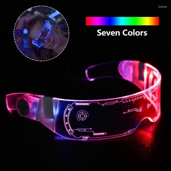 Décoration de fête coloré EL clignotant lunettes lumineuses lumière LED Up visière lunettes pour Bar KTV noël anniversaire année