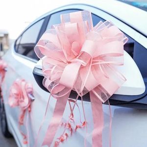 Feestdecoratie kleurrijke bruiloft auto lint pull bows knoop cadeau wrap decor verjaardag benodigdheden pew stoelen diy home