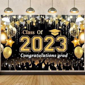 Feestdecoratie Felicitatie Grads Decoraties Klasse van 2024 Afstuderen Decor Banner Bachelor's Cap Deurgordijn Glazen Grad Supplies