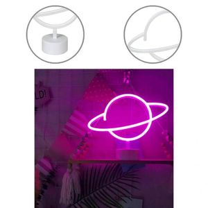 Decoración de fiesta Conveniente Práctico Planeta LED Luces de neón Lámpara delicada Ornamental para el hogar