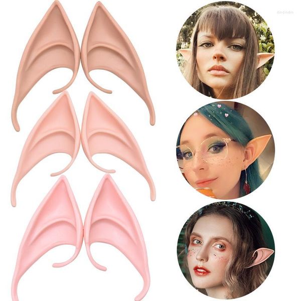 Décoration de fête Cosplay fée Pixie oreilles d'elfe pour filles femmes Halloween Costume accessoires faux Latex ange 2022 nuit mascarade