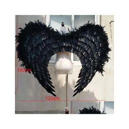 Décoration de fête costumée de haute qualité unique ailes d'ange noir cosplay scène spectacle de tir affiche des accessoires fée ems livraison directe h dh0h1