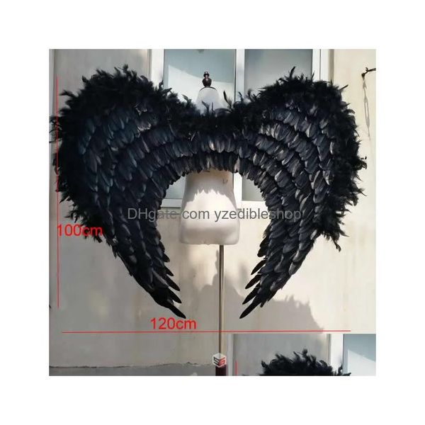 Décoration de fête costumée de haute qualité unique ailes d'ange noir cosplay scène spectacle de tir affiche des accessoires fée ems drop livraison h dhdqp