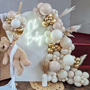 Feestdecoratie Crème Beige Ballon Slinger Boog Kit Baby Douche Verjaardag Balons Bruiloft Geslacht Onthullen Doop Doop 230920