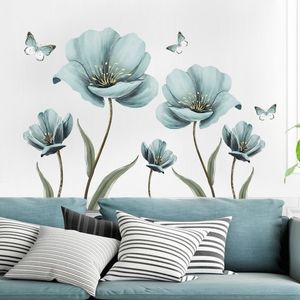 Feestdecoratie creatieve bloemwandstickers voor woonkamer slaapkamer zelfklevende stickers keukenpapieren Home 230510