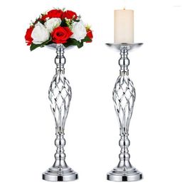Party Decoratie Creative Hollow Gold/ Silver Metal Candle Holder Wedding Tafel Middelpunt Flower Vase Rack Home en El Road Lead